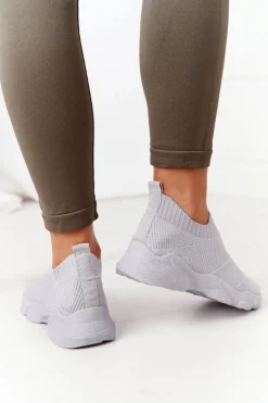 Damskie Sportowe Buty Slip-on Szare Yoga Class