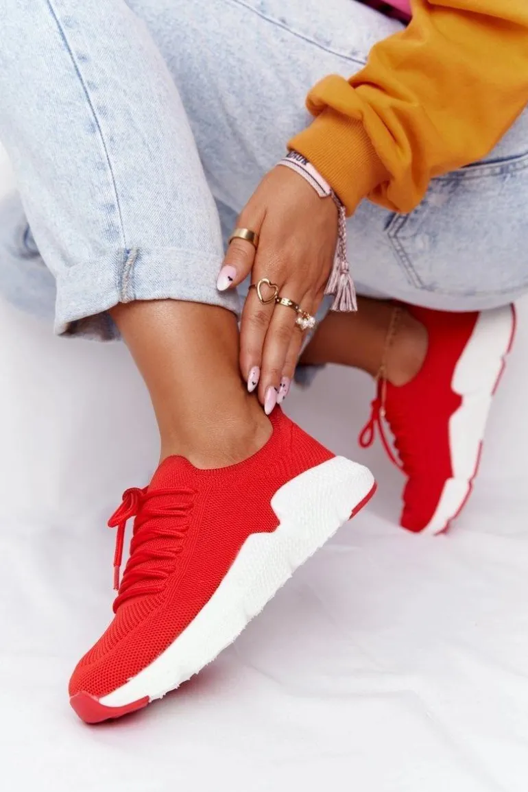 Damskie Sportowe Buty Slip-on Big Star DD274580 Czerwone