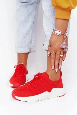 Damskie Sportowe Buty Slip-on Big Star DD274580 Czerwone