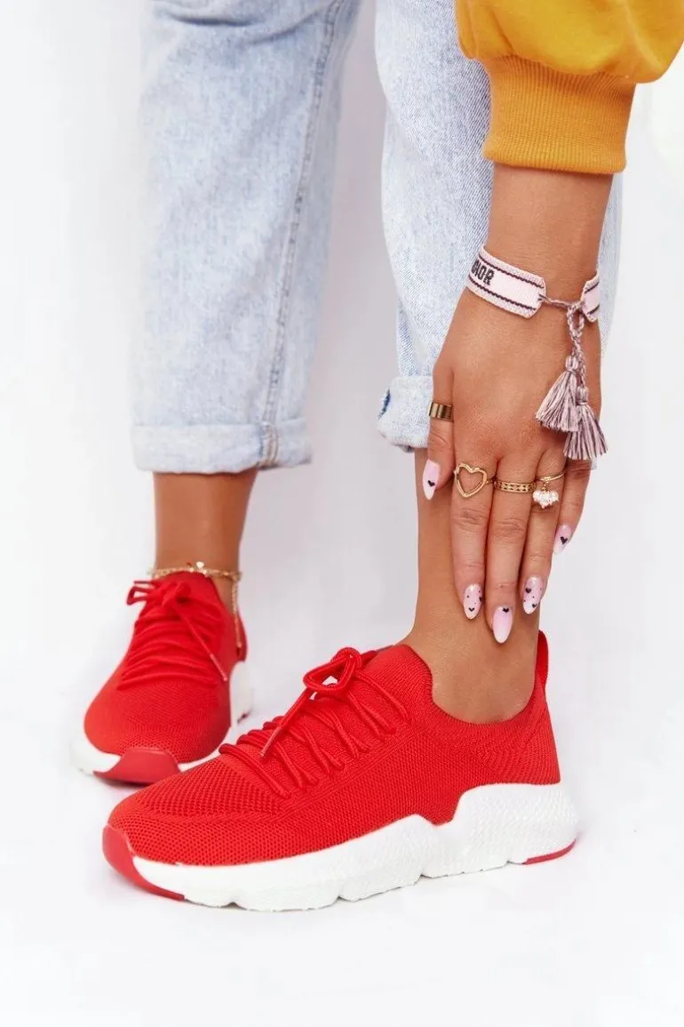 Damskie Sportowe Buty Slip-on Big Star DD274580 Czerwone