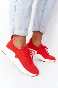 Damskie Sportowe Buty Slip-on Big Star DD274580 Czerwone