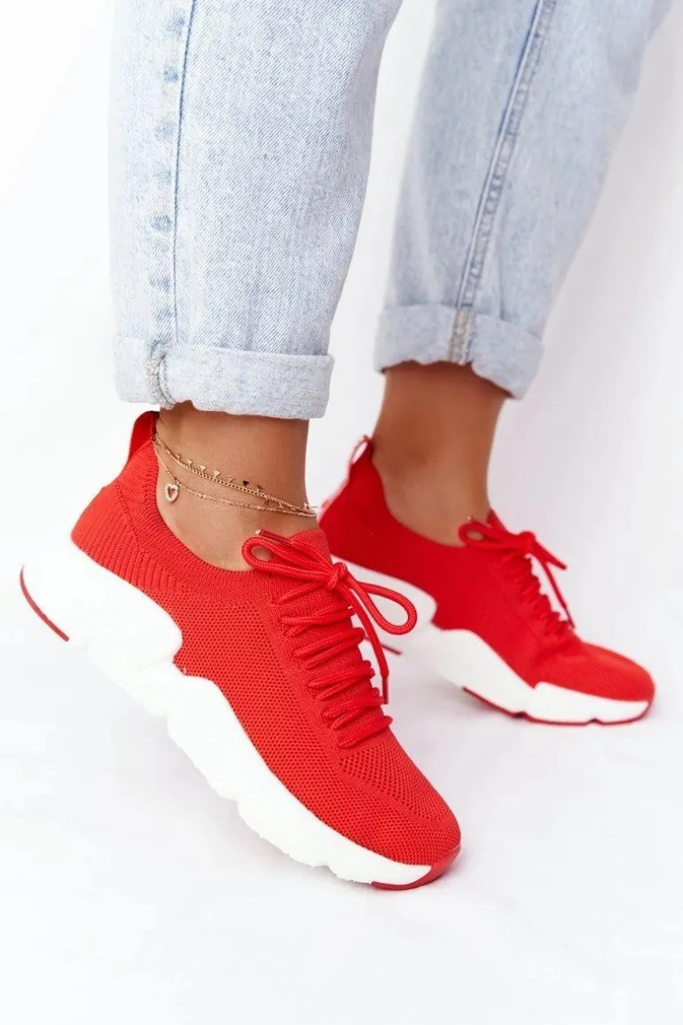 Damskie Sportowe Buty Slip-on Big Star DD274580 Czerwone