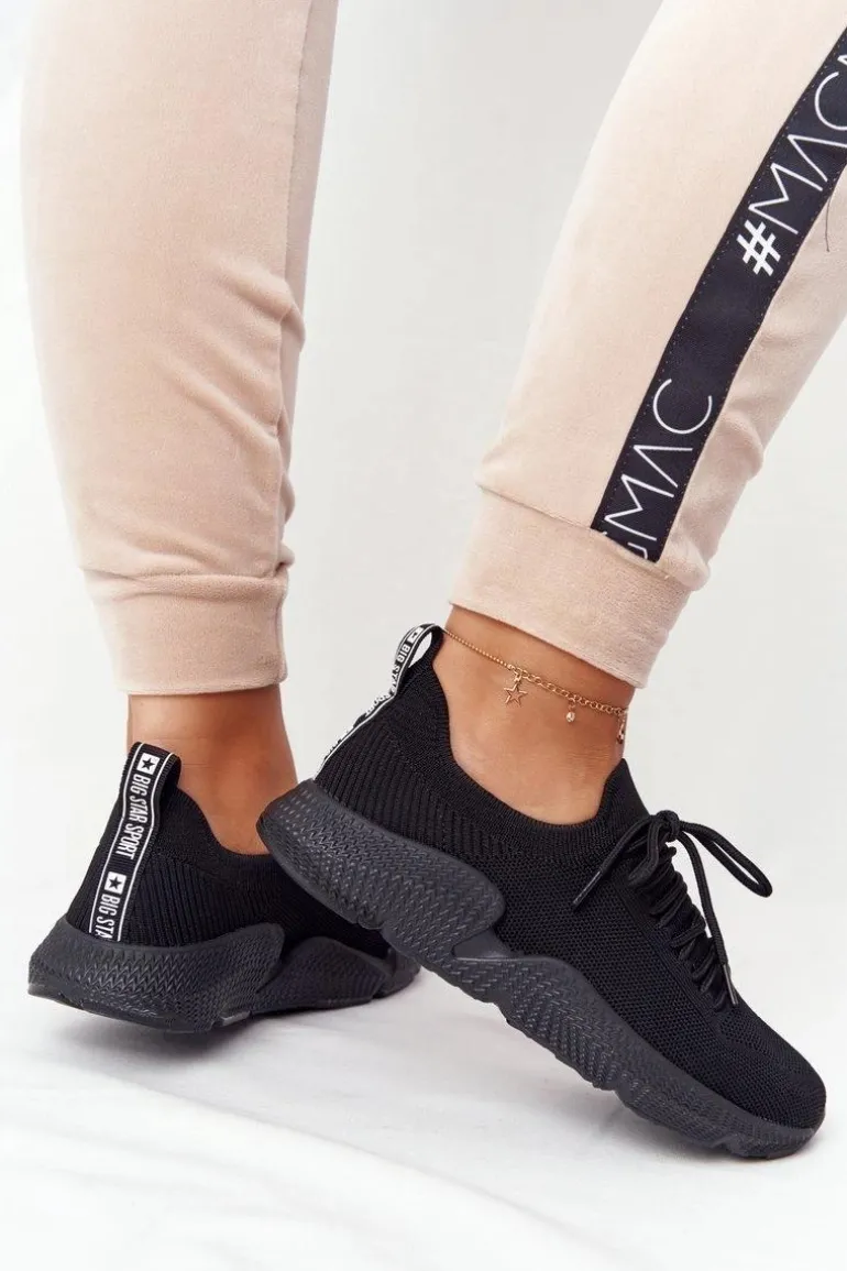 Damskie Sportowe Buty Slip-on Big Star DD274579 Czarne