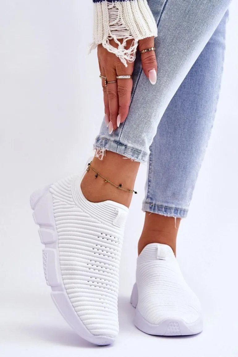 Damskie Sportowe Buty Slip-on Big Star DD274460 Białe