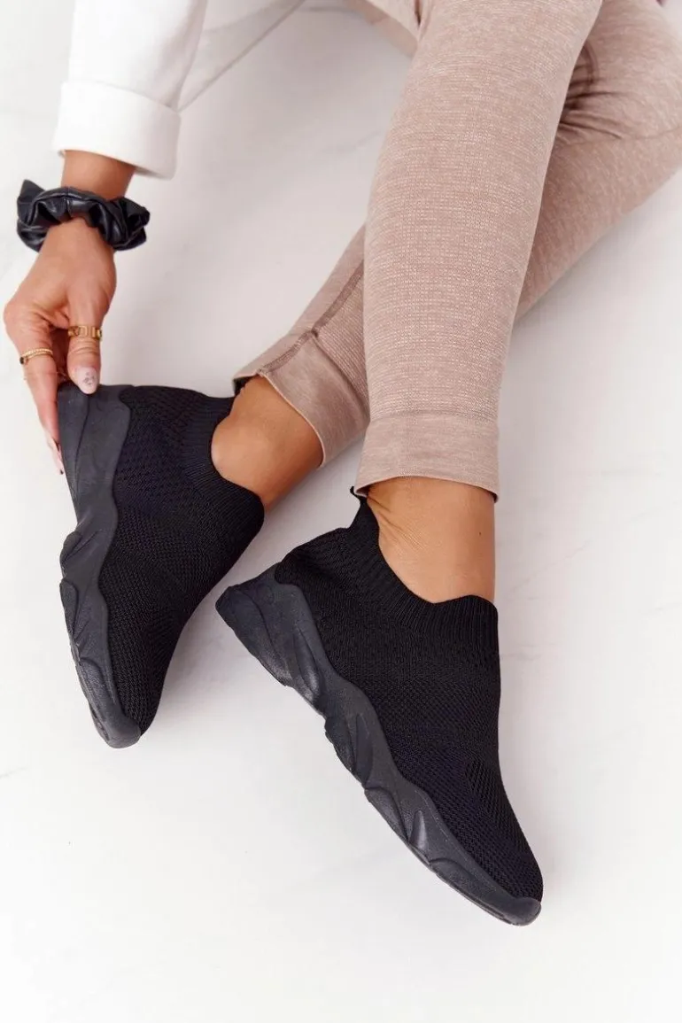 Damskie Sportowe Buty Slip-on Czarne Yoga Class