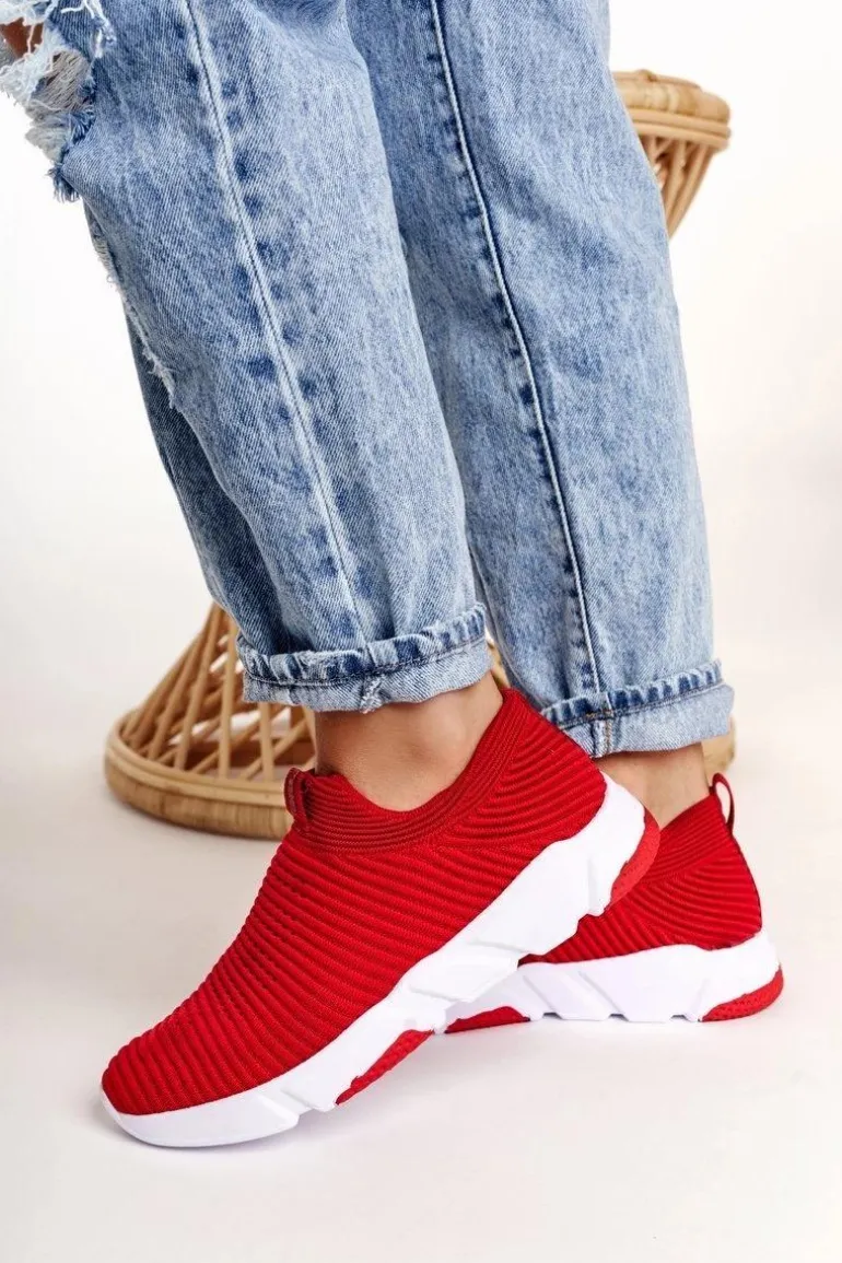 Damskie Sportowe Buty Slip-on Big Star DD274463 Czerwone