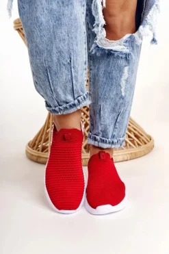 Damskie Sportowe Buty Slip-on Big Star DD274463 Czerwone