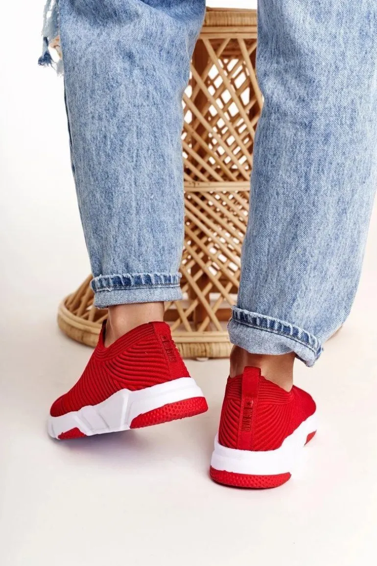 Damskie Sportowe Buty Slip-on Big Star DD274463 Czerwone