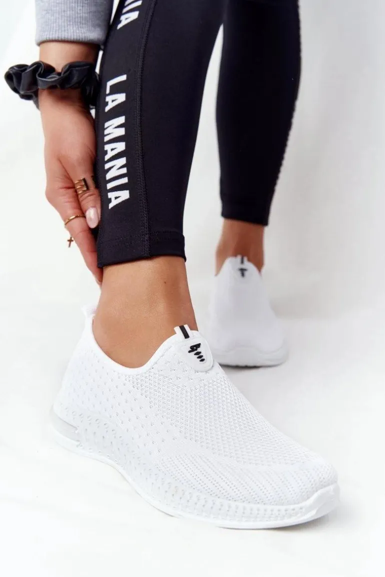 Damskie Sportowe Buty Slip-on Białe Be Stretchy