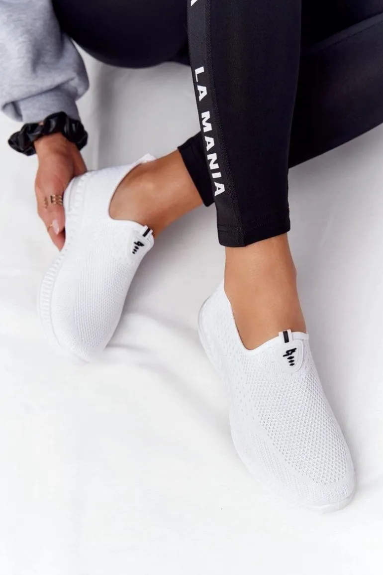 Damskie Sportowe Buty Slip-on Białe Be Stretchy