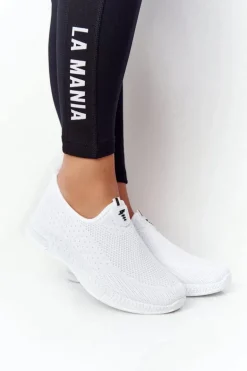 Damskie Sportowe Buty Slip-on Białe Be Stretchy