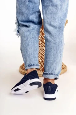 Damskie Sportowe Buty Slip-on Big Star DD274464 Granatowe