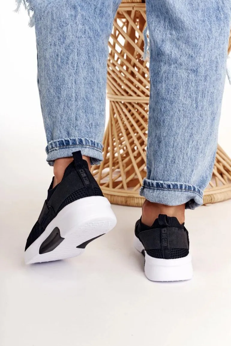 Damskie Sportowe Buty Slip-on Memory Foam System Big Star FF274890 Czarne