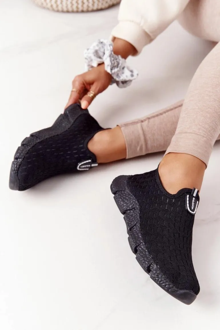 Damskie Sportowe Buty Slip-on Czarne Marathon