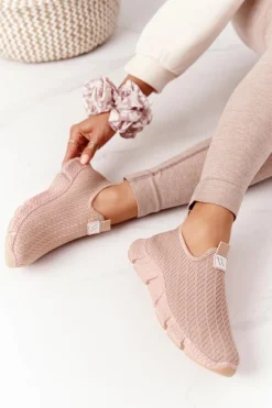Damskie Sportowe Buty Slip-on Beżowe Marathon