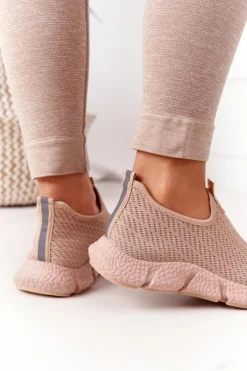 Damskie Sportowe Buty Slip-on Beżowe Marathon