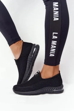 Damskie Sportowe Buty Slip-on Czarne Be Stretchy