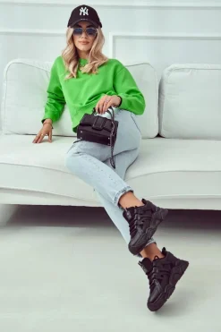 Damskie Sportowe Buty Sneakersy Czarne Daren