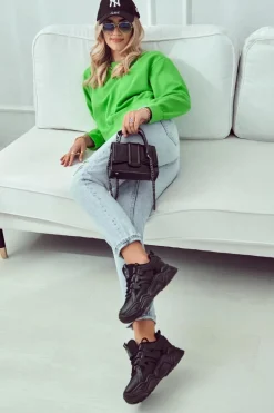 Damskie Sportowe Buty Sneakersy Czarne Daren