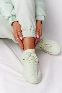 Damskie Sportowe Buty Sneakersy Jasnozielone Amazing