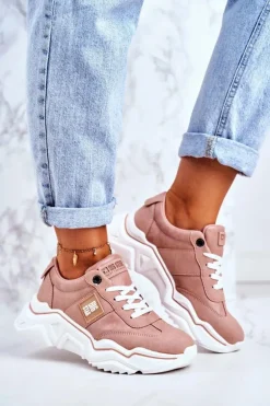 Damskie Sportowe Buty Sneakersy Big Star GG274210 Różowe