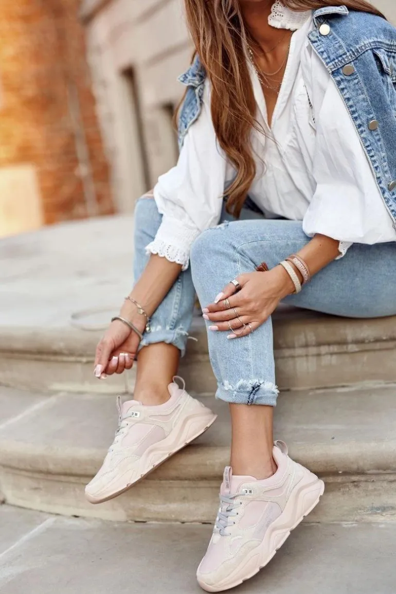 Damskie Sportowe Buty Sneakersy Big Star GG274655 Różowe