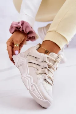 Damskie Sportowe Buty Sneakersy Beżowe Daren
