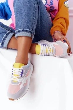 Damskie Sportowe Buty Sneakersy Różowo-Szare After Hours