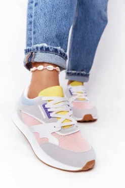 Damskie Sportowe Buty Sneakersy Różowo-Szare After Hours