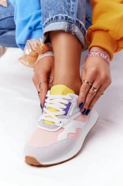 Damskie Sportowe Buty Sneakersy Różowo-Szare After Hours