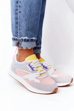 Damskie Sportowe Buty Sneakersy Różowo-Szare After Hours