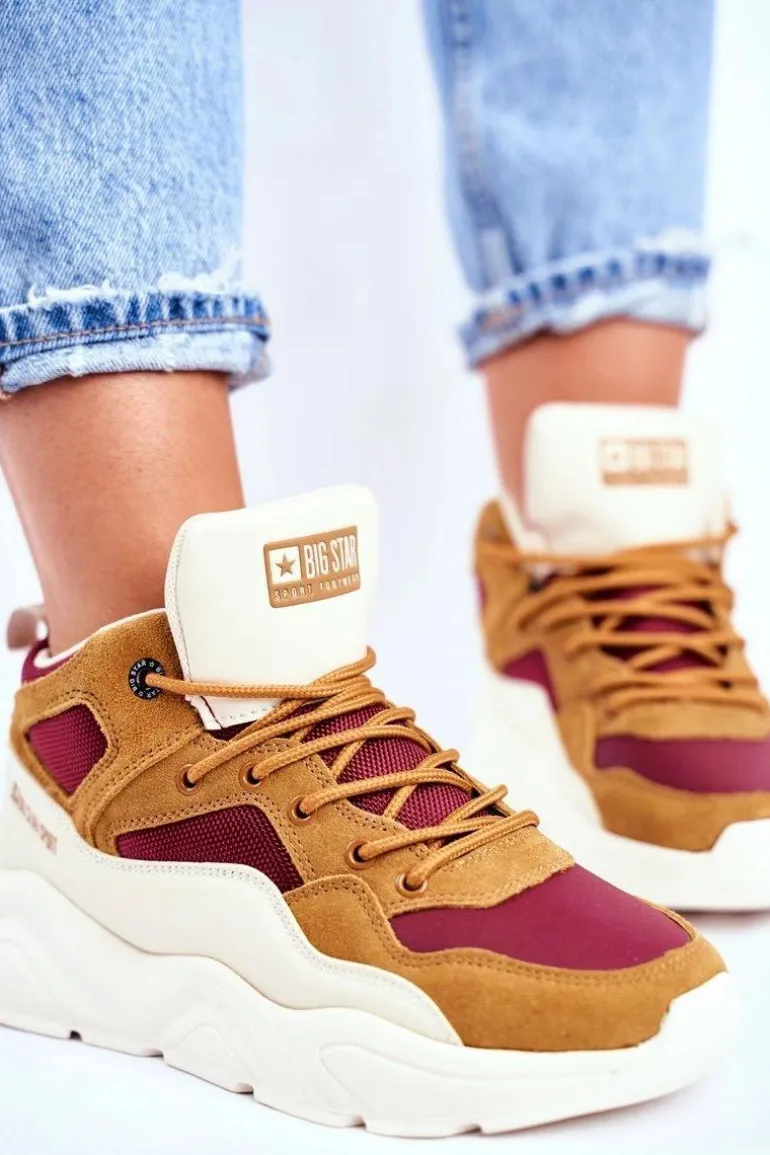 Damskie Sportowe Buty Sneakersy Big Star GG274646 Beżowe