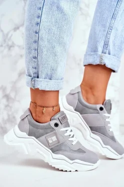 Damskie Sportowe Buty Sneakersy Big Star GG274211 Szare