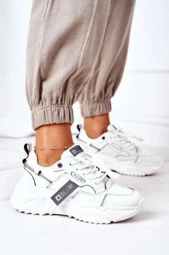 Damskie Sportowe Buty Sneakersy Big Star GG274213 Biało-Szare