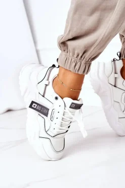 Damskie Sportowe Buty Sneakersy Big Star GG274213 Biało-Szare