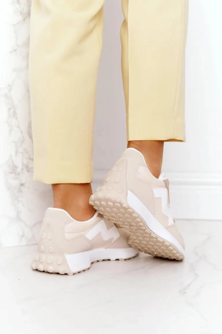 Damskie Sportowe Buty Sneakersy Beżowe Move On