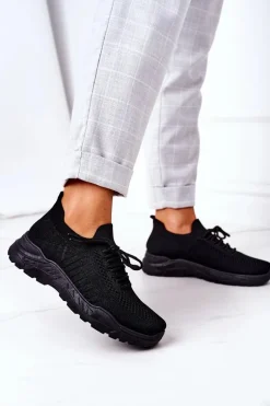 Damskie Sportowe Buty Sneakersy Czarne Ruler