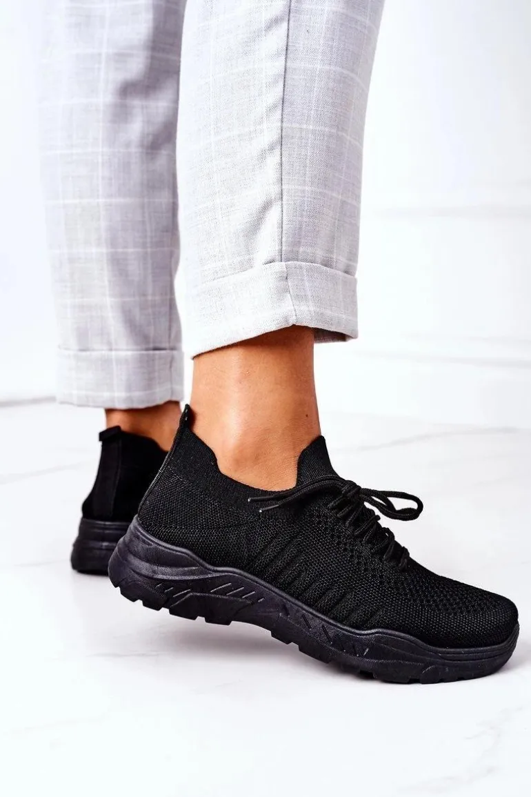 Damskie Sportowe Buty Sneakersy Czarne Ruler