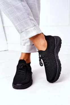 Damskie Sportowe Buty Sneakersy Czarne Ruler