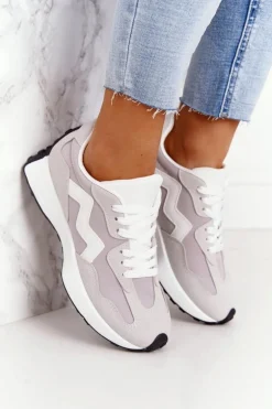 Damskie Sportowe Buty Sneakersy Szare Move On