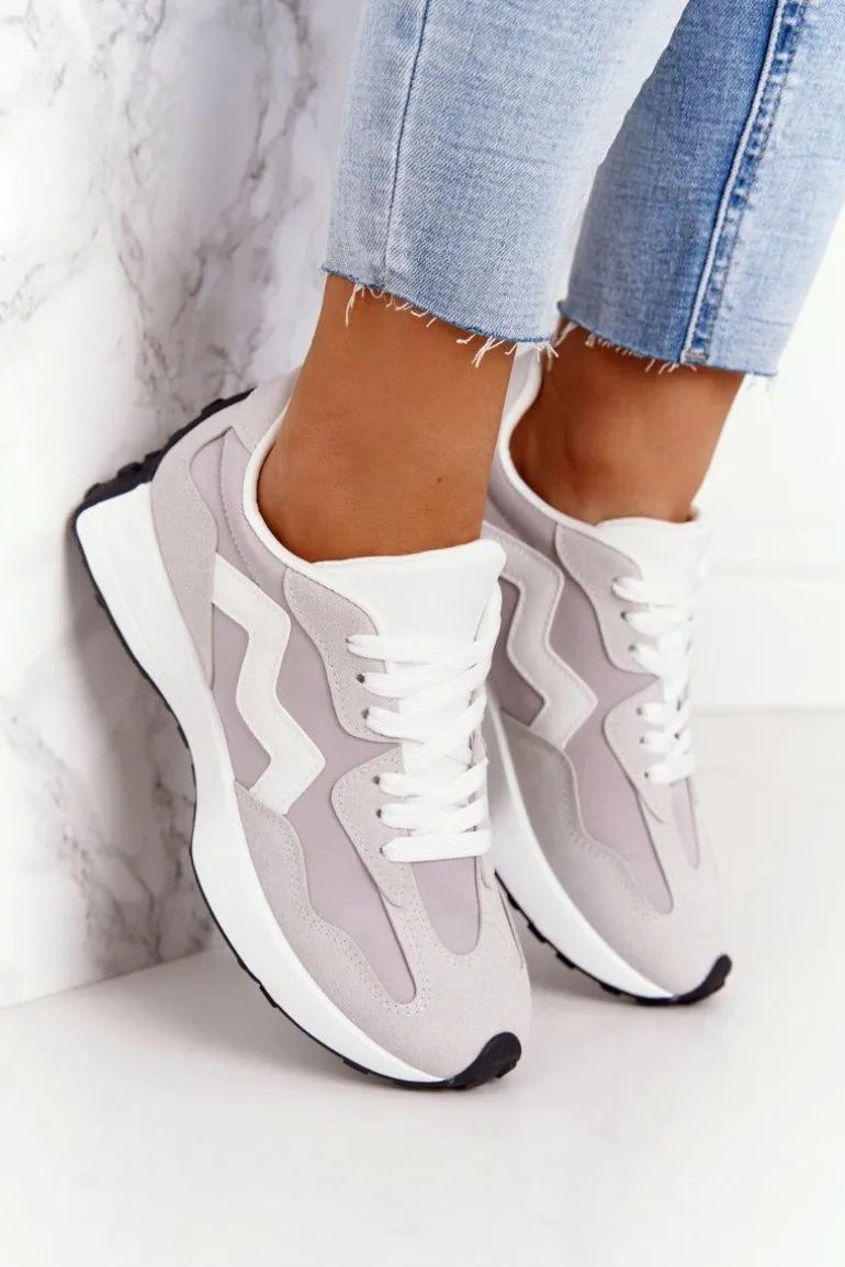 Damskie Sportowe Buty Sneakersy Szare Move On