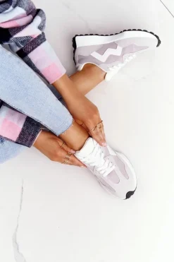 Damskie Sportowe Buty Sneakersy Szare Move On