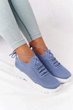 Damskie Sportowe Buty Sneakersy Niebieskie Ruler