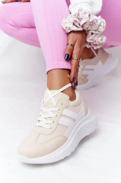 Damskie Sportowe Buty Sneakersy Beżowe Holiday