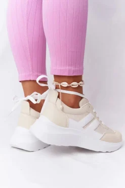 Damskie Sportowe Buty Sneakersy Beżowe Holiday