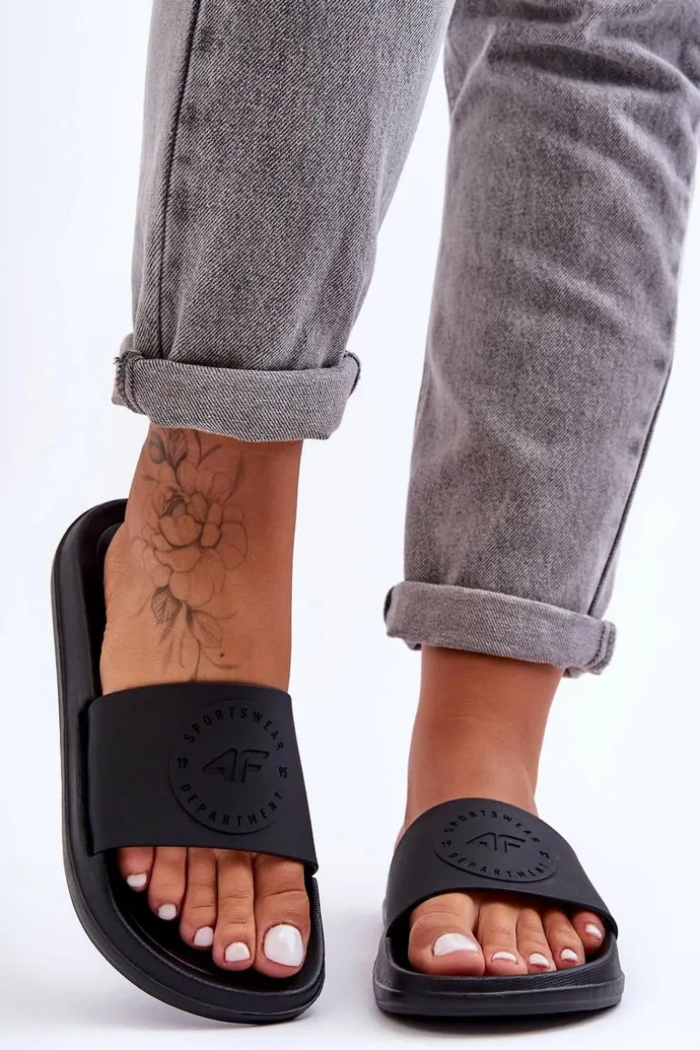 Damskie Sportowe Klapki 4F 4FSS23FFLIF069-72S Czarne