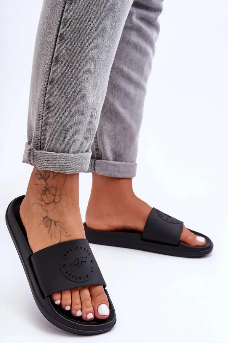 Damskie Sportowe Klapki 4F 4FSS23FFLIF069-72S Czarne