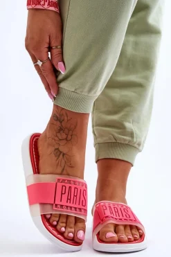 Damskie Sportowe Klapki Neonowo Różowe Sunrise