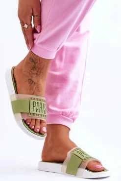 Damskie Sportowe Klapki Zielone Sunrise