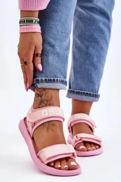 Damskie Sportowe Sandały Big Star LL274729 Różowe